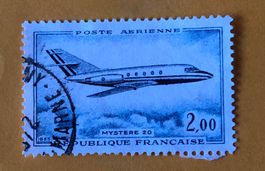 Briefmarke aus Frankreich Dassault Mystère 20 gestempelt 