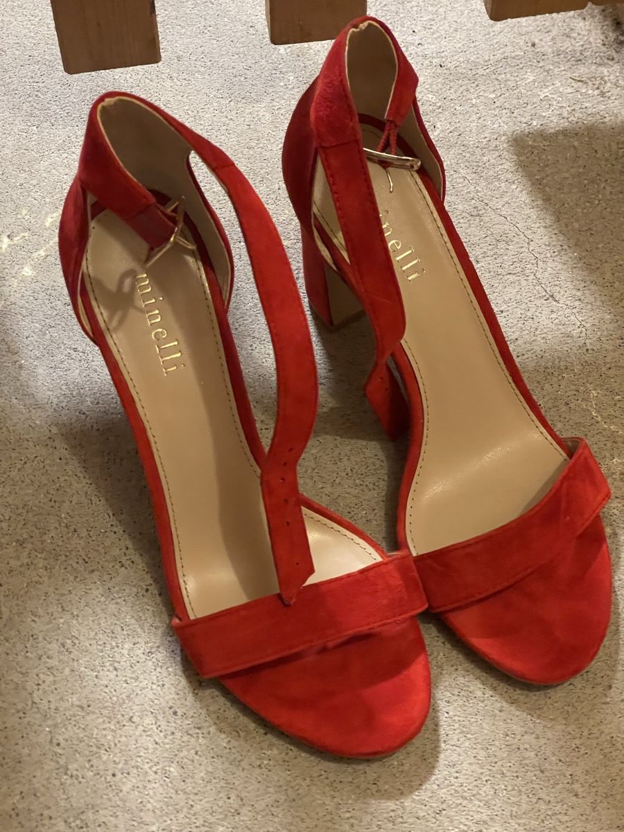 Scarpe da donna: Rote Minelli Sandalen mit Absatz Gr 39 – Nuovo (secondo la descrizione) da Horgen venduto da Ed0 2