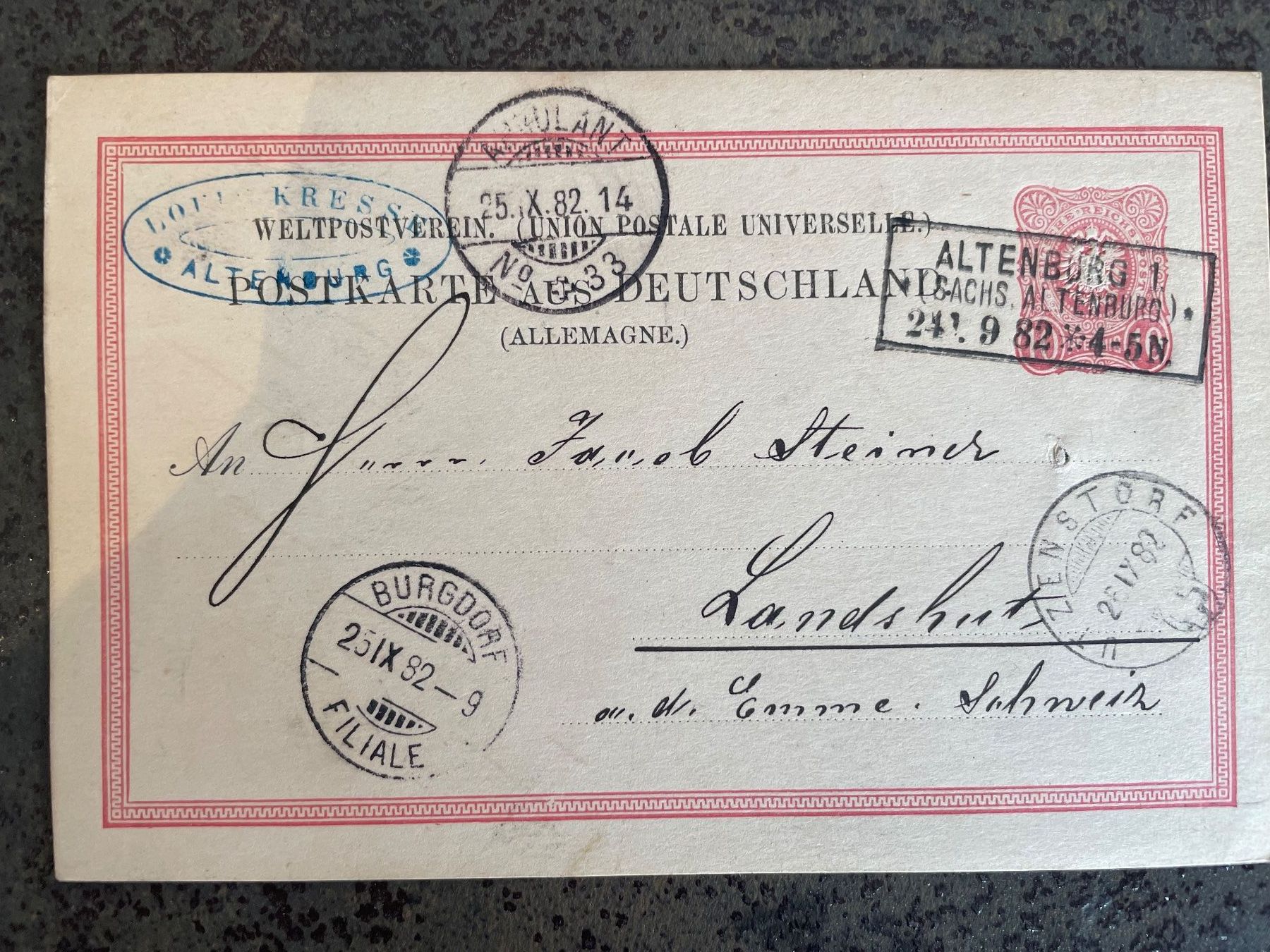 Tutti i francobolli: 36POSTKARTEN, Einzigartige Korrespondenz 1882-1884/1892/1898 – Usato da Bronschhofen venduto da Ratz 9