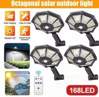 4x Projecteurs solaire extérieur 168LED capteur de mouvement