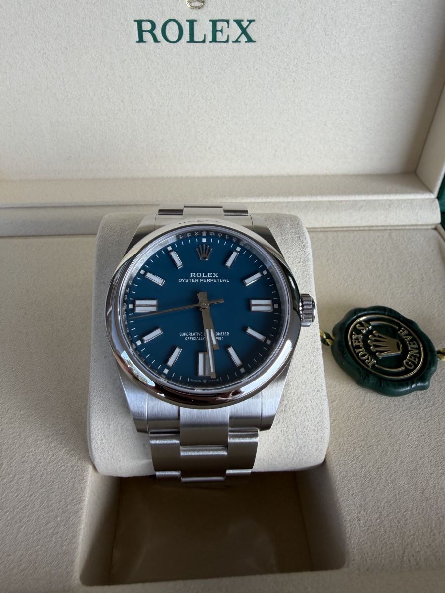 Rolex Orologi: Rolex Oyster Perpetual 41, Med blue – Nuovo e nell'imballaggio originale da Meilen venduto da Zurich_Glam 1