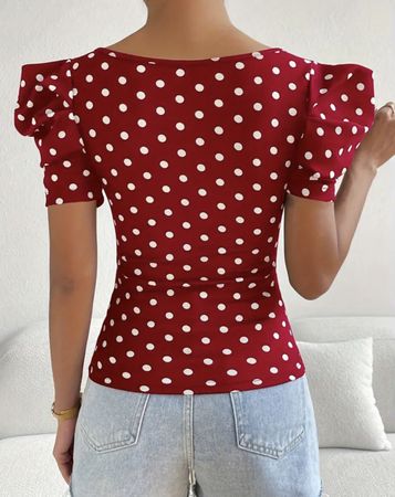 Herziges T-Shirt in Rot, Grösse S