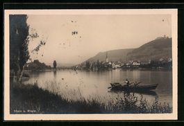 AK Stein a. Rhein, Uferpartie mit Boot