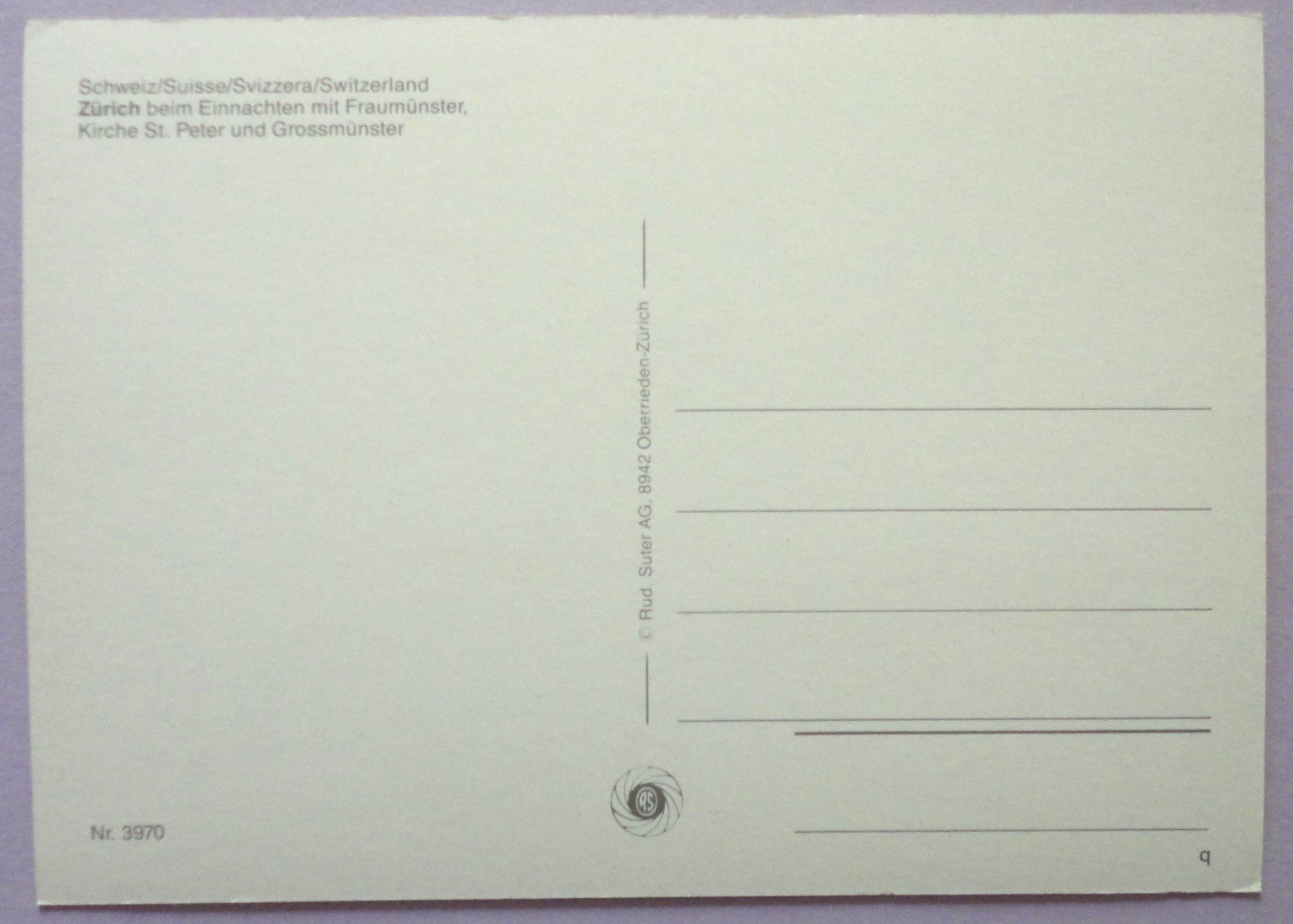 Cartes postales: Zürich bei Einnachten – D'occasion à Fétigny par Billy2miny 1