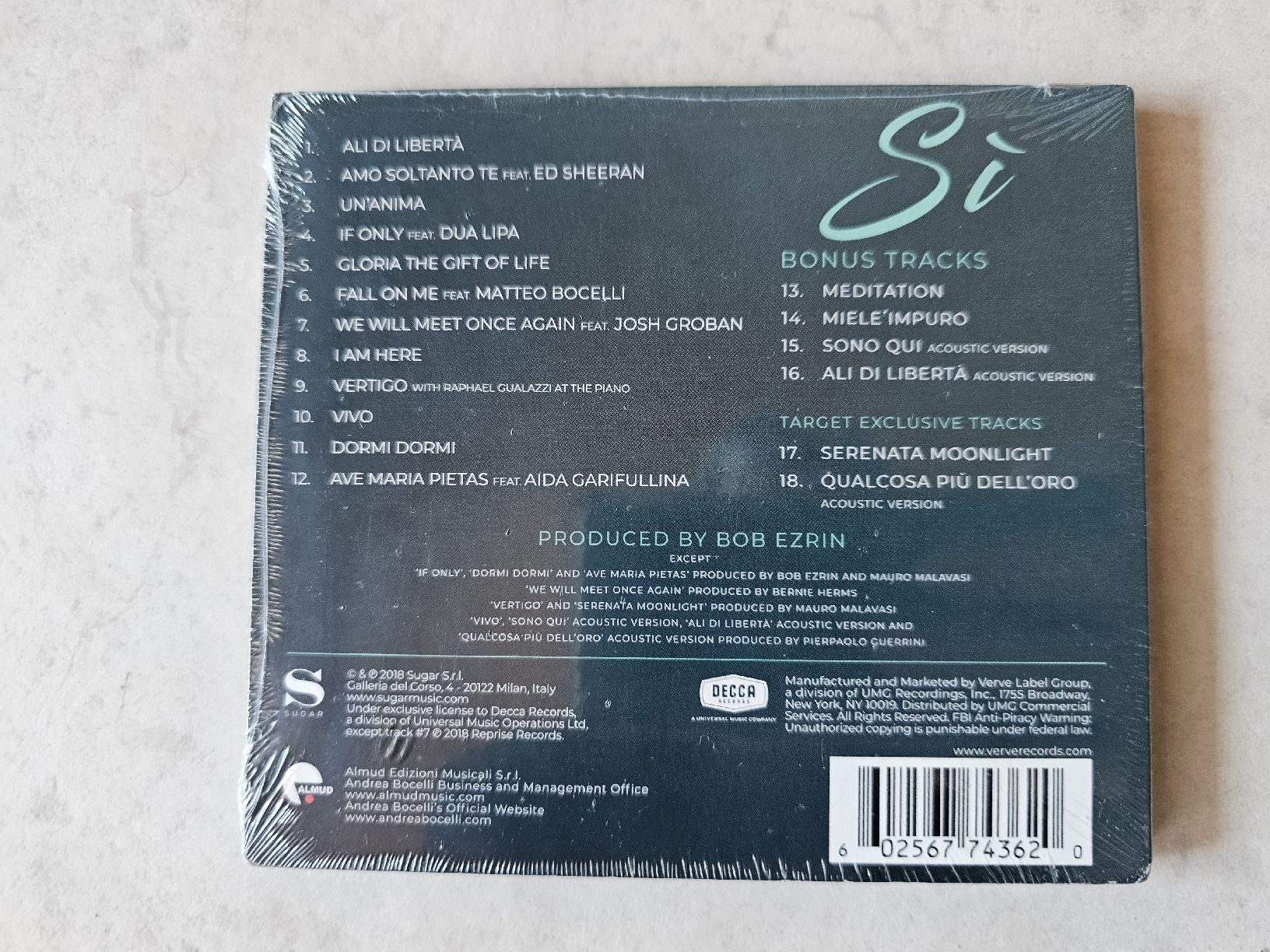 CD: Andrea Bocelli  -  Si  /  Deluxe Edition Fabrikneu – Nuovo e nell'imballaggio originale da Schneisingen venduto da backstore24 1