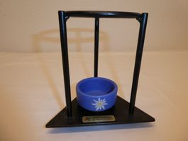 Windlicht Rechaudkerzenhalter mit Edelweissverzierung