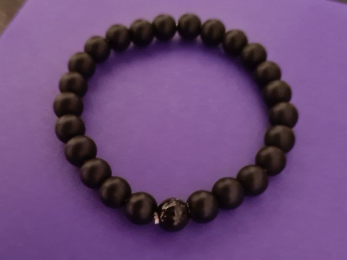 Onyx Bracciali & Braccialetti: Handgemachtes echtes Onyxstein matt Armband Elastikband Gr.L – Nuovo (secondo la descrizione) da Münchenbuchsee venduto da babilibern 1