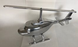 Designer Flugzeugmodell Helikopter - ART DECO  Alu verchromt