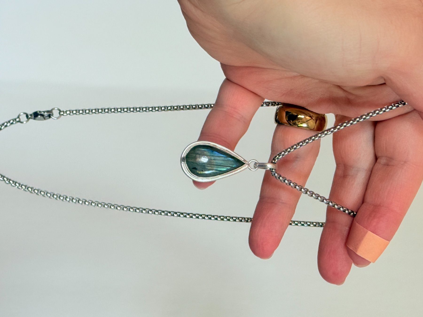 Catenine: Collier avec pendentif larme en labradorite – Nuovo e nell'imballaggio originale da Genève venduto da AWWA 7