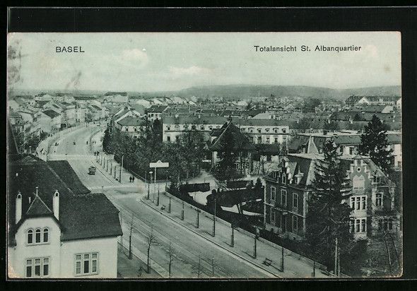 Cartoline postali: AK Basel, Totalansicht St. Albanquartier – Usato da Berlin venduto da bartko-reher