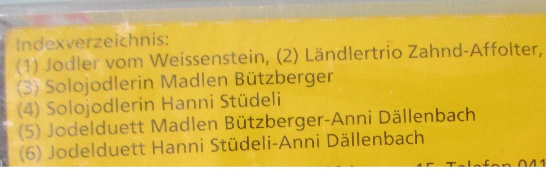 Musicassette: Jodler vom Weissenstein / Kassette / MC – Nuovo e nell'imballaggio originale da Flumenthal venduto da novbra 1