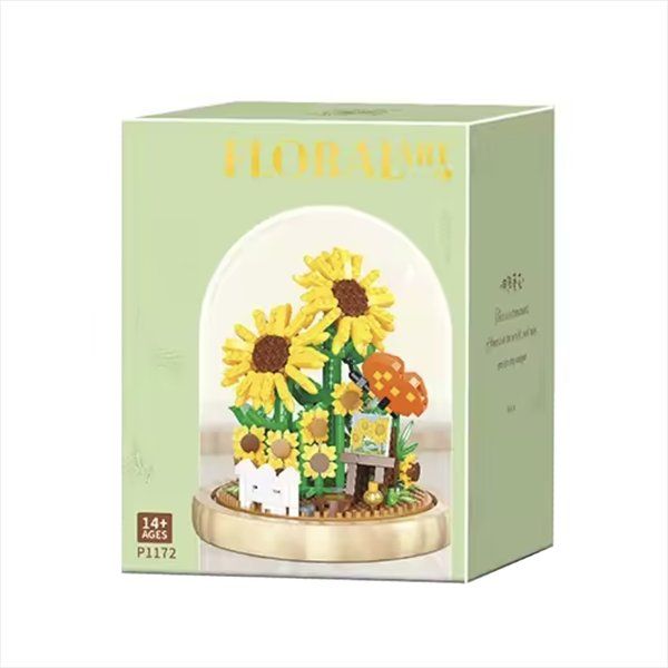 Kit di costruzioni: Blume im Glas: Sonnenblume / Mini-Bausteine – Nuovo e nell'imballaggio originale da Meisterschwanden venduto da Bigi1 1