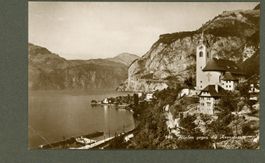 AK sw Flüelen UR Axenstrasse, Urnersee,Oberaxen ≈ 1923 