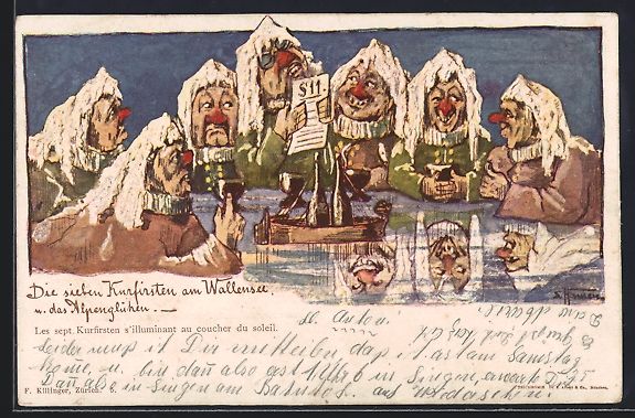 Cartoline postali: sign. E. Hansen / Emil Nolde: Die sieben – Usato da Berlin venduto da bartko-reher
