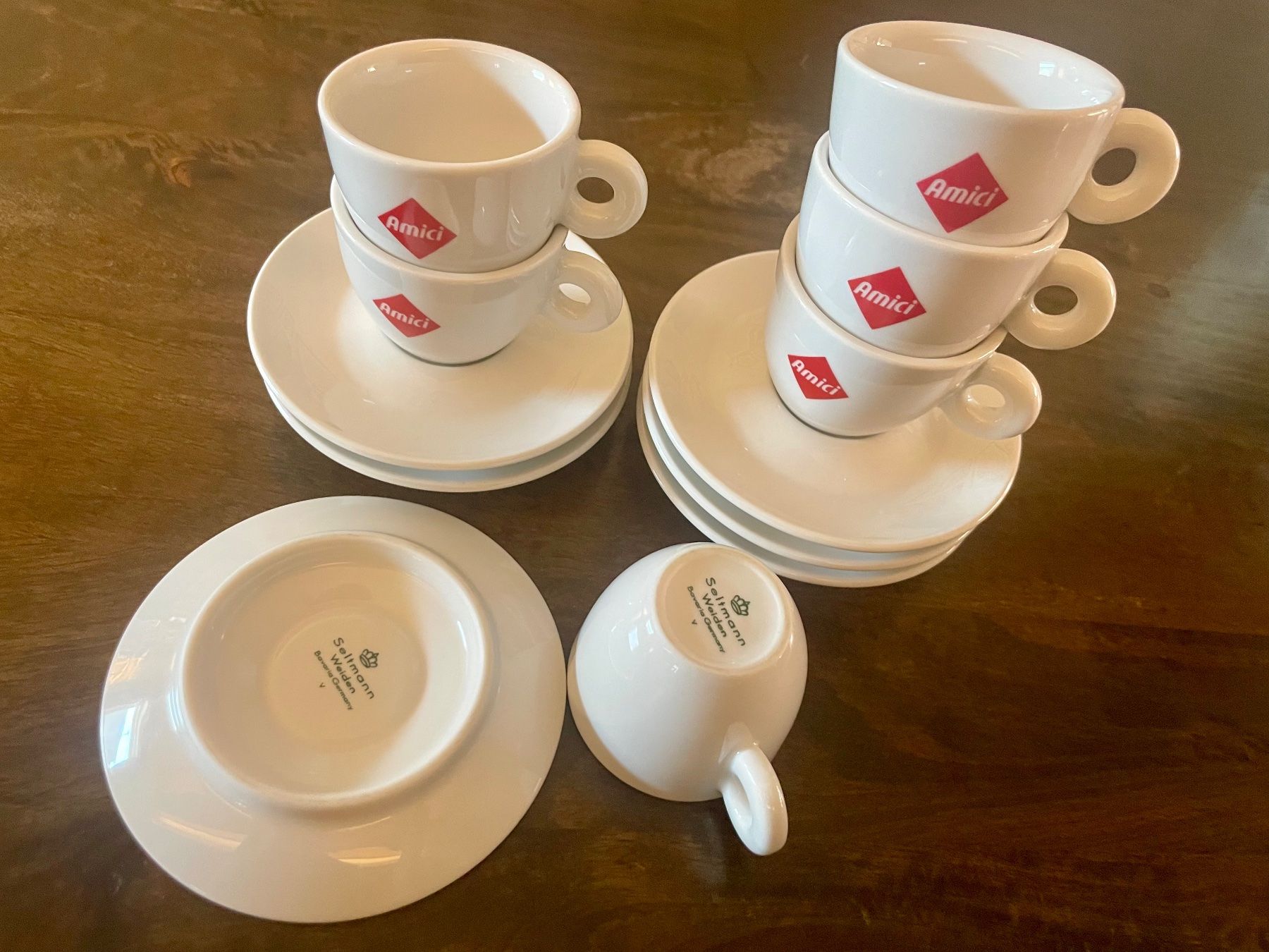 Amici Tassen: 6 amici espresso tassen mit unterteller – Gebraucht aus Rotkreuz von 4evermine
