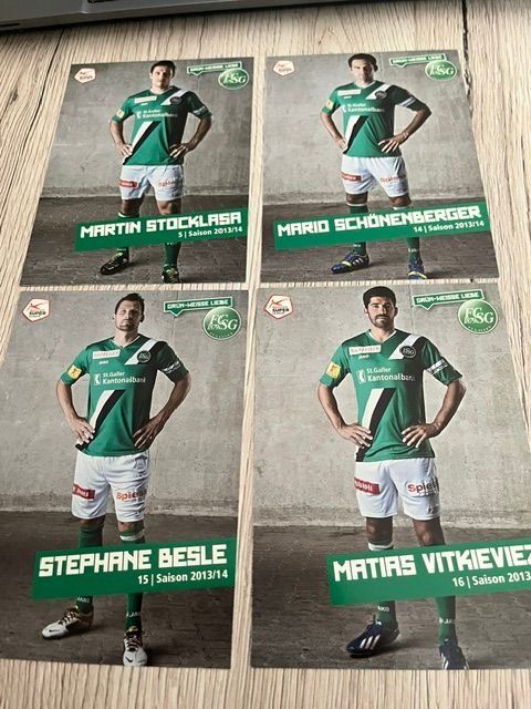 Autographes: FCSG Spieler Karten Saison 2013/14 4 Stück – D'occasion à Naters par juveman