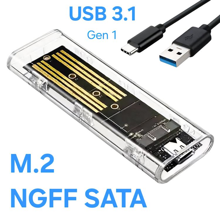 USB 3.1 M.2 SATA NGFF 2230 2242 2260 2280 SSD Gehäuse / Case (Neu und ...