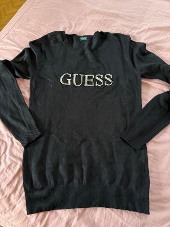 Damen Pullover Guess schwarz mit Strasssteinen gebraucht