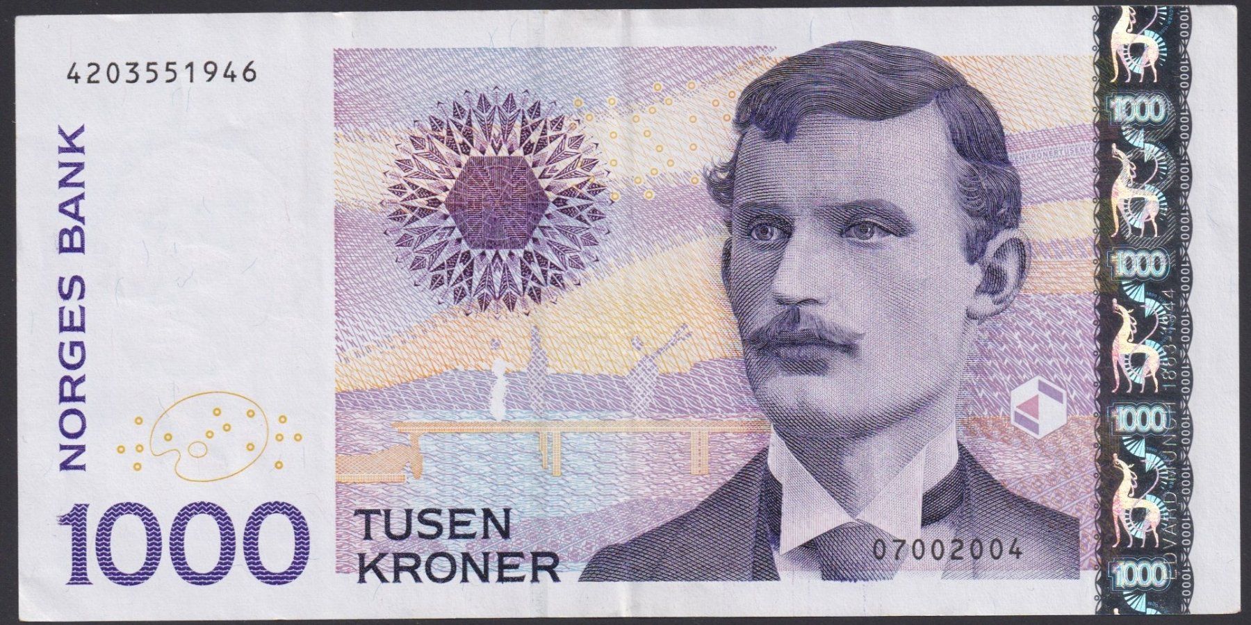 Banconote: Norwegen 1000 Kroner 2004 – Usato da Brugg AG venduto da banknoten_muesli