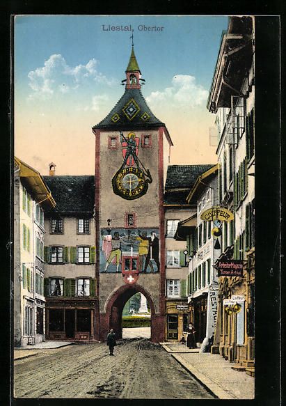 Cartoline postali: AK Liestal, Motiv vom Obertor – Usato da Berlin venduto da bartko-reher