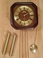 Antike Pendeluhr, Schmeckenbecher, Nussbaum, originalverp.