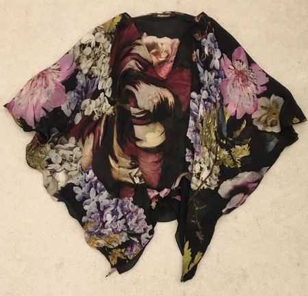 Roberto Cavalli Seidenponcho – Größe 40, 100% Seide