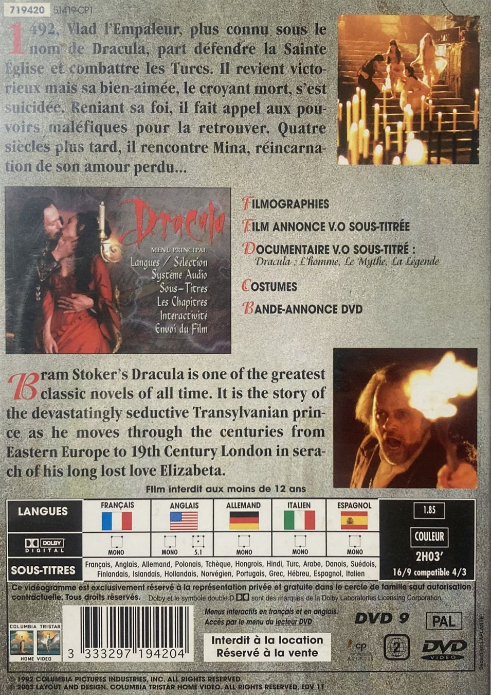 Tutti i DVDs: FRANCIS FORD COPPOLA - DRACULA (1 DVD) – Usato da Bottens venduto da hotter-than-hell 1