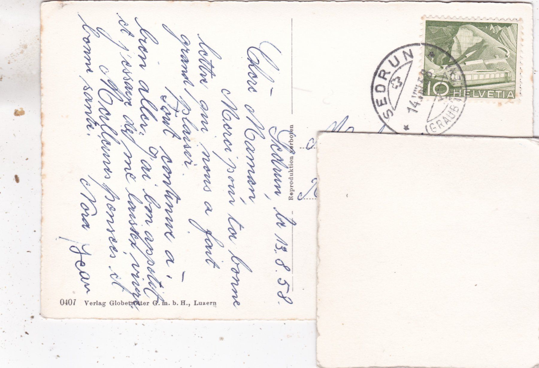 Cartes postales: Disentis 1958 – D'occasion à Herisau par Lisegrat2008 1