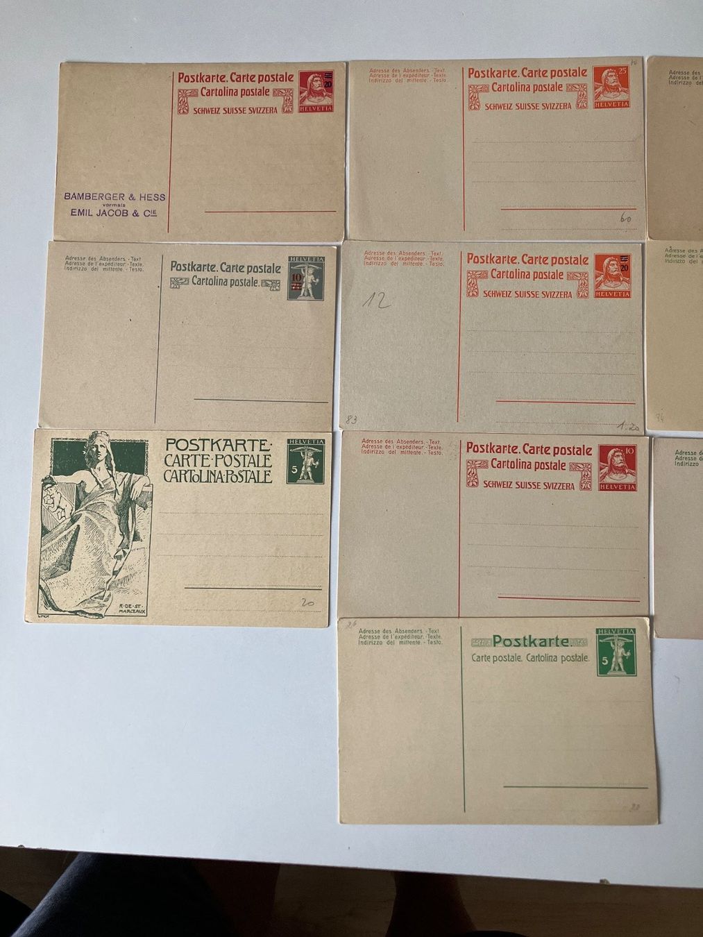Tutti i francobolli: 10 verschiedene alte Postkarten ** ungelaufen – Usato da Baar venduto da Ramona10 1