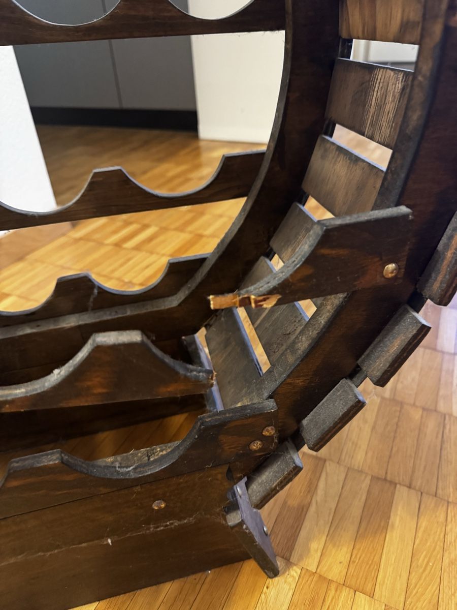 Scaffali: Weinfass Weinflaschenhalter Regal Holz Stehend – Difettoso da Zürich venduto da Bojana 3