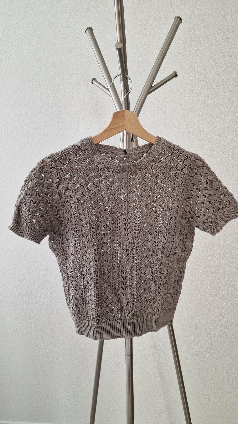 Top: Kurzarm-Strickpullover von Chicorée, Gr. S (100% Baumwolle) – Nuovo (secondo la descrizione) da Zofingen venduto da stm_dl82