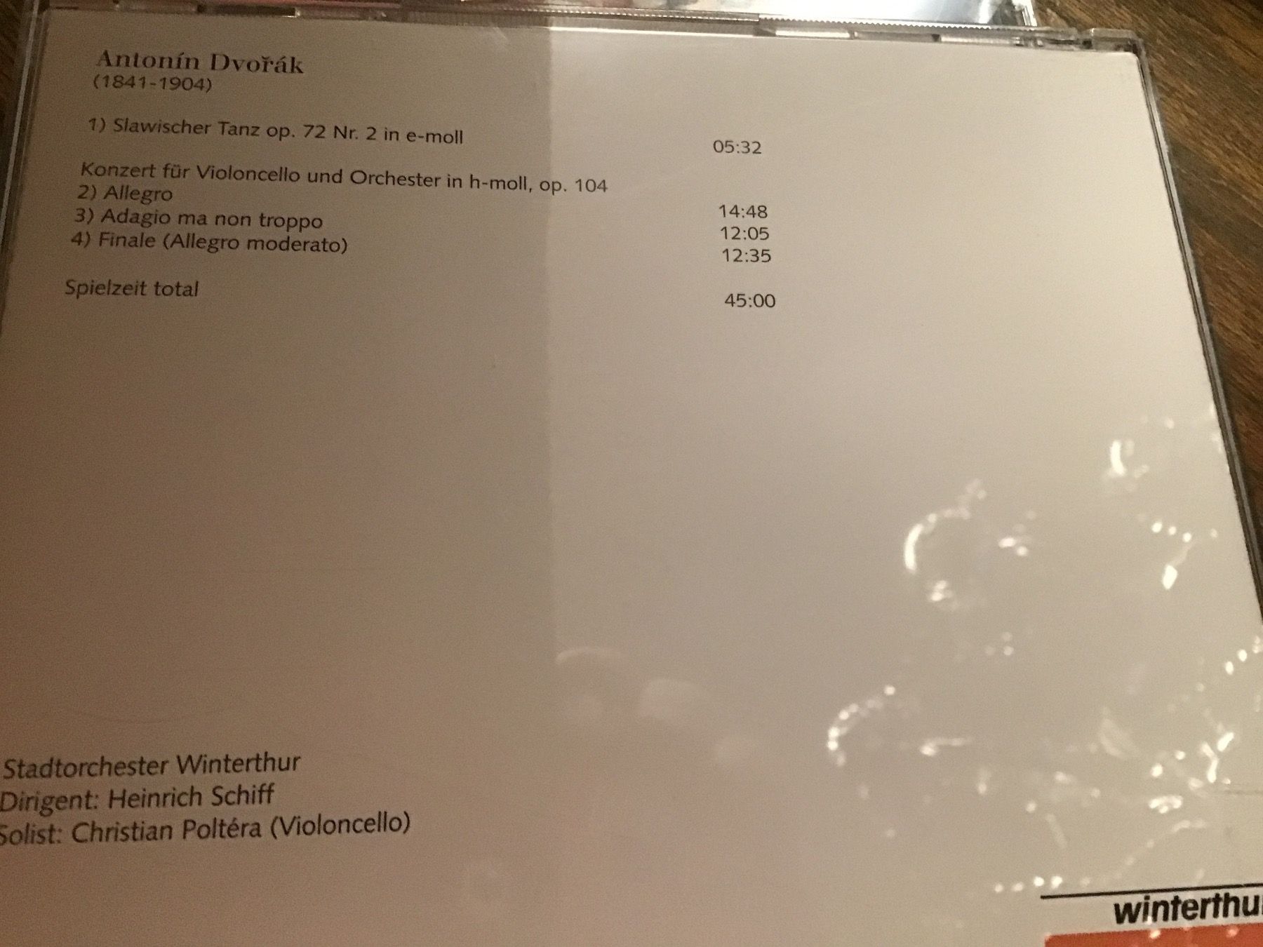 CD: Stadtorchester Winterthur     Antonin Dvoràk – Usato da Thierachern venduto da sweden08 1