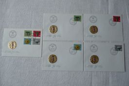 Pro Patria 1974 5 FDC Satz & Einzelmarken SBK B162 - B165