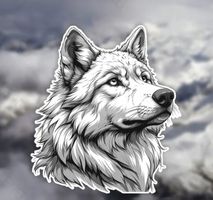 Sticker Wolf (14 x 12.5 cm)
