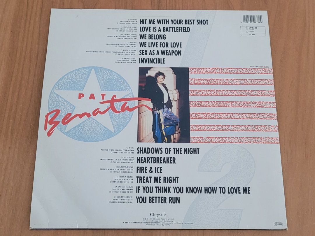 Dischi in vinile: LP  Pat Benatar – Usato da Martigny venduto da MZ-67 1