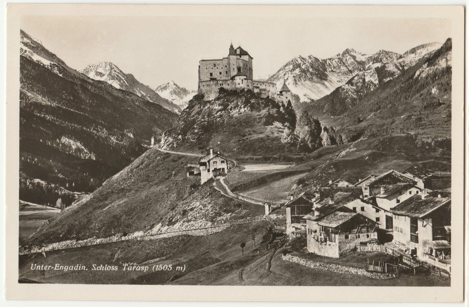 Ansichtskarten: Unter-Engadin - (1937) – Gebraucht aus Fällanden von Blausegelfliege