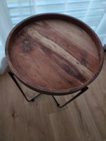 moderner Beistelltisch Holz Metall rund