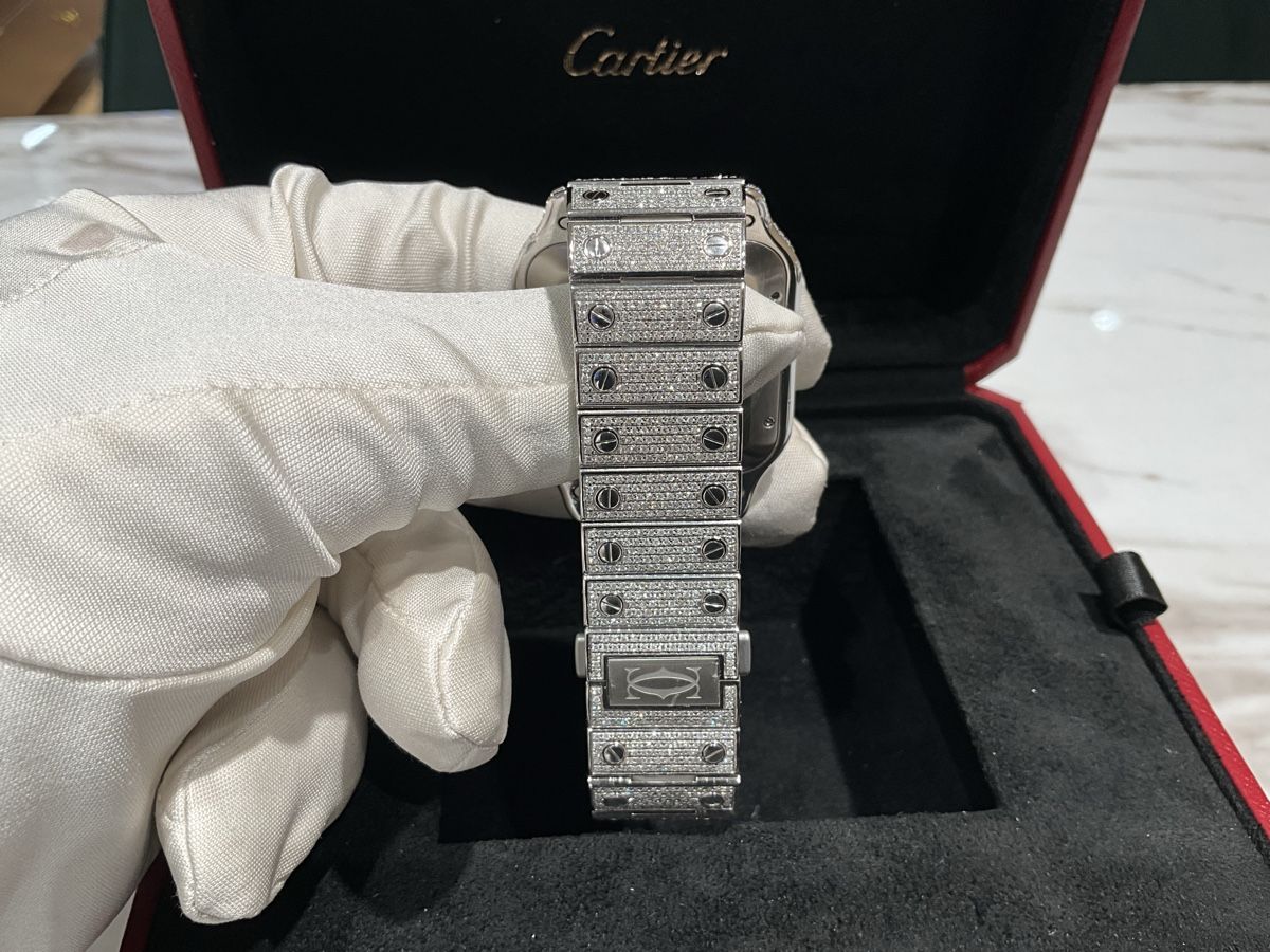Cartier Orologi: Cartier Santos Iced out – Nuovo (secondo la descrizione) da Schaffhausen venduto da glamour-shop 3