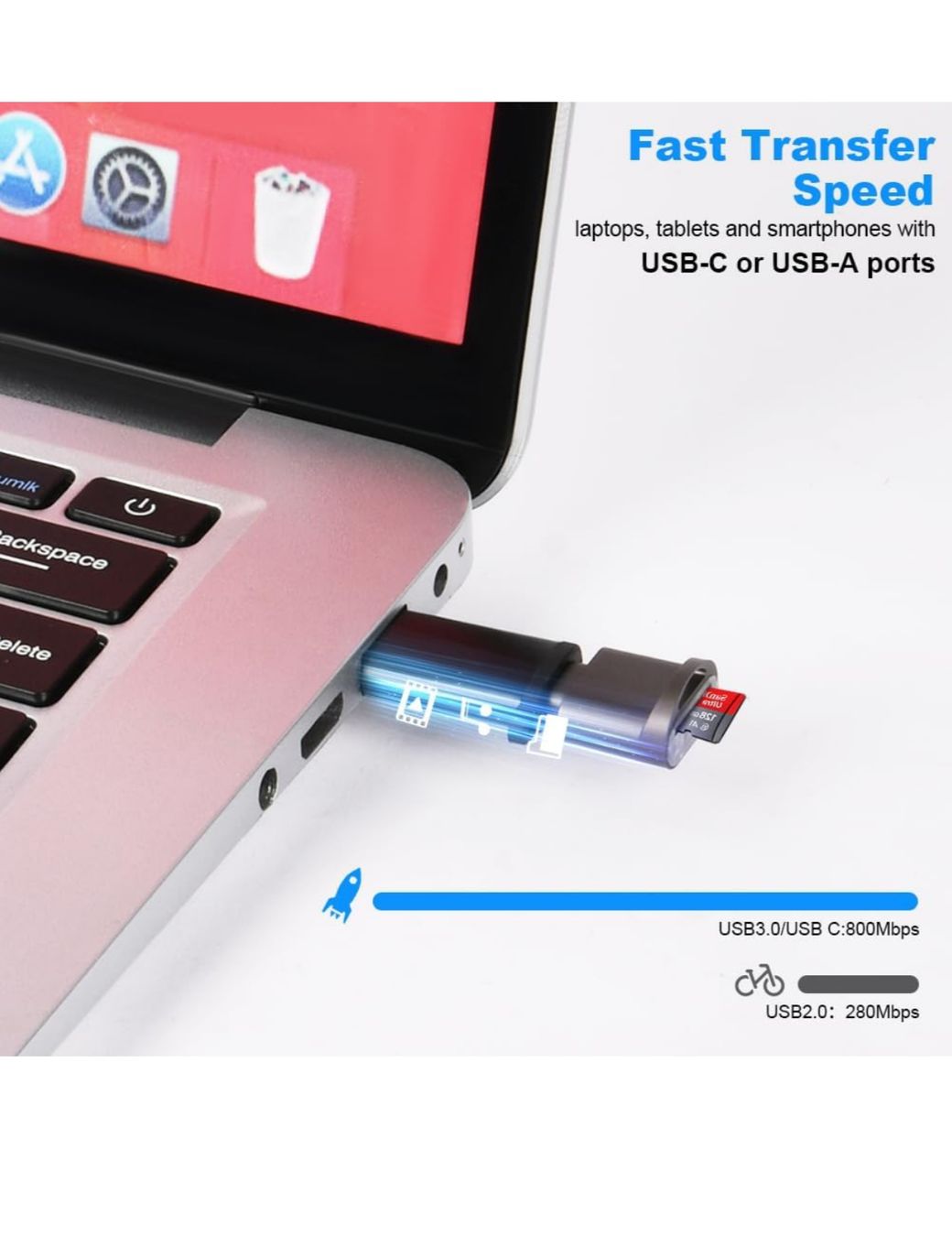 Lettori di schede: Micro SD Kartenleser, USB C auf SD Kartenleser, mit USB C-A – Nuovo e nell'imballaggio originale da Winterthur venduto da Pcline1 4