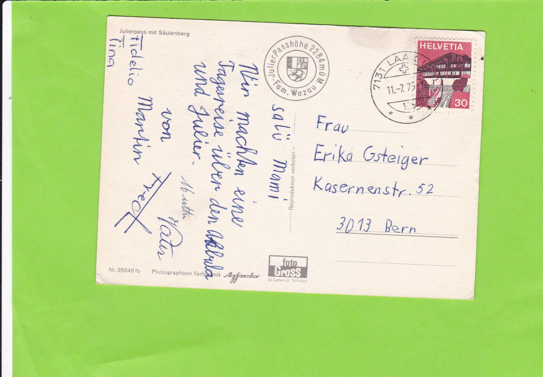 Cartes postales: Julierpass-Oldtimer-belebt – D'occasion à St. Peterzell par neckertal 1