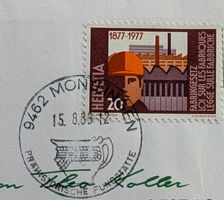 Werbestempel 15.8.80 (Montlingen) auf Beleg