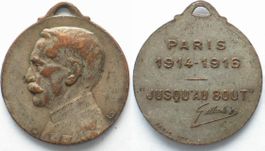 GENERAL JOSEPH GALLIENI Medaille 1916 Messing versilb. 28mm