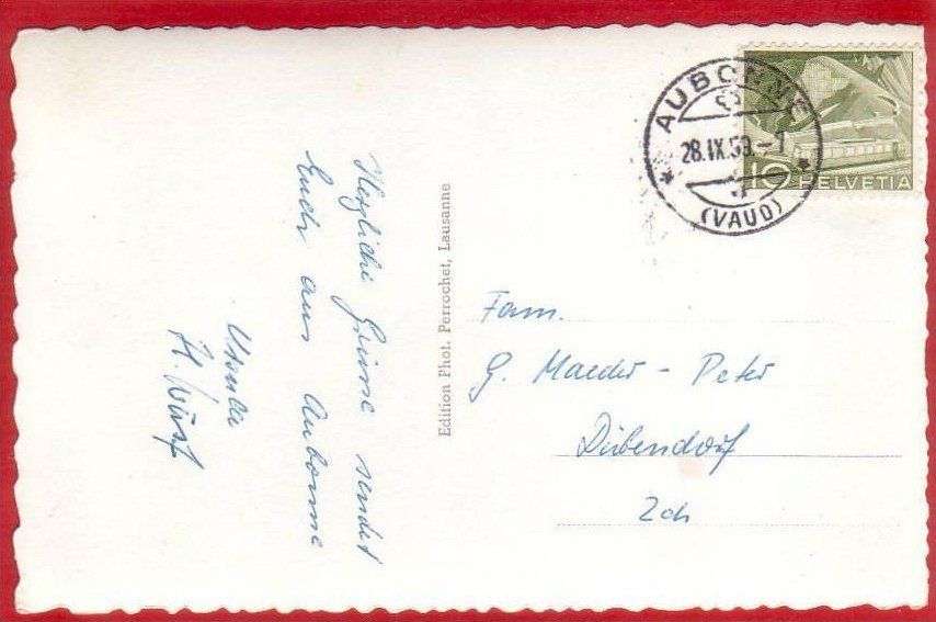 Cartoline postali: AUBONNE BRASSERIE DE LA GARE – Usato da Grüningen venduto da Kartenlaube 1