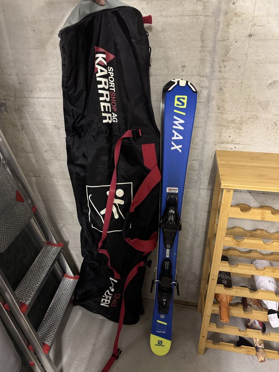 Salomon Sci: Salomon Shortmax 125 cm inkl. Bindung & Tasche – Usato da Basel venduto da kat_2ksh