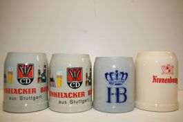 4 kleine Steinkrüge aus Deutschland