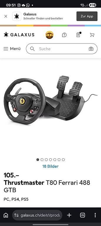 Controller: Thrustmaster T80 Ferrari 488, PC PS4 PS5 – Usato da Hasliberg Goldern venduto da EstherI01