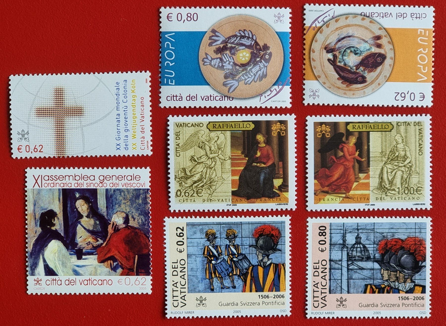 Alle Briefmarken: VATIKAN WELTJUGEND MUSEEN SCHWEIZERGARDE 2005** POSTFRISCH – Neu (gemäss Beschreibung) aus Düdingen von Quartierstrasse