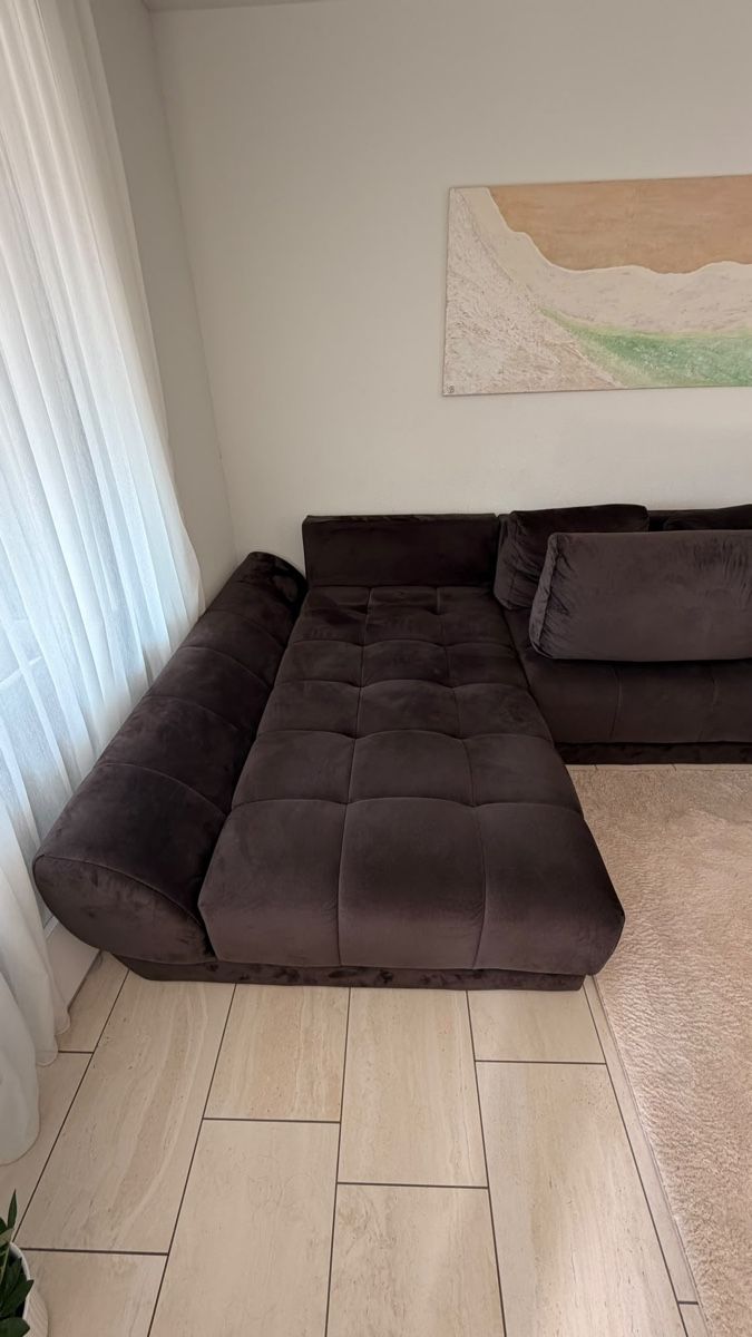 Sofas: Schwarzes Samt Ecksofa mit Schlaffunktion – Gebraucht aus Niederrohrdorf von jan_vht7 3