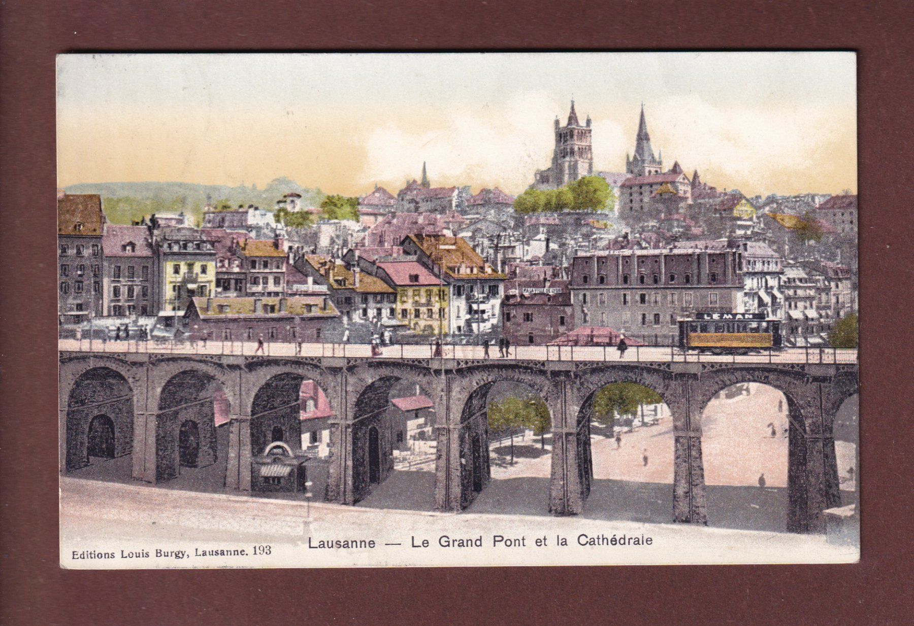 Ansichtskarten: LAUSANNE - Grand Pont - Tram - 1907 – Gebraucht aus Pully von nicecards