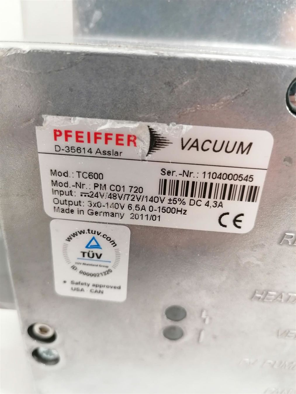 Laborzubehör: Pfeiffer TMH 261-250_030 inkl. TC600 – Gebraucht aus Niederdorf von LeptonAG_Labor 3